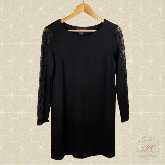 Tahari Black Dress with Lace - Picture 3 of 11